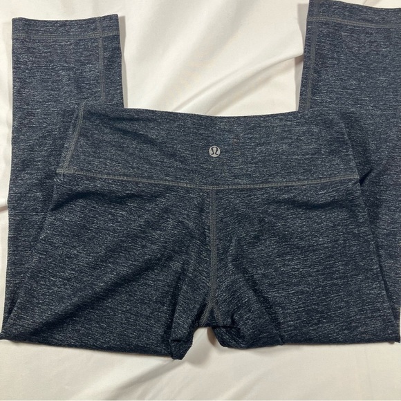 Lululemon Wunder Under Crop Herringbone Black / Black Sz 4 - Picture 5 of 6